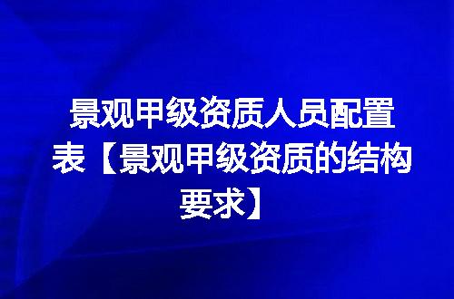 景观甲级资质人员配置表【景观甲级资质的结构要求】