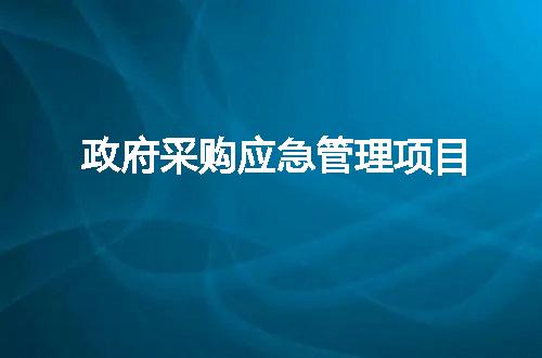 政府采购应急管理项目