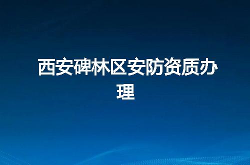 西安碑林区安防资质办理