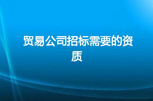 贸易公司招标需要的资质
