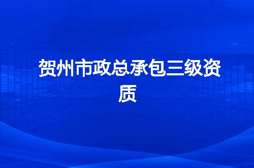 贺州市政总承包三级资质