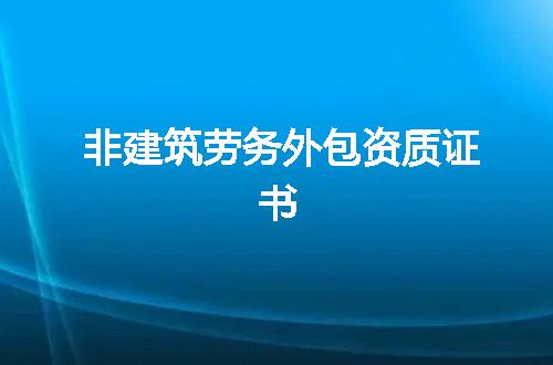 非建筑劳务外包资质证书