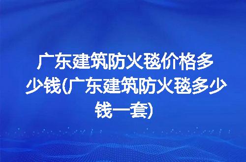 广东建筑防火毯价格多少钱(广东建筑防火毯多少钱一套)