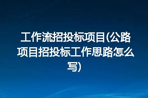 工作流招投标项目(公路项目招投标工作思路怎么写)