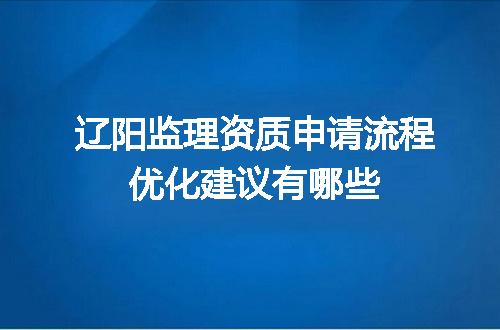 辽阳监理资质申请流程优化建议有哪些