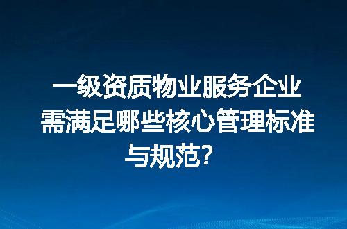 一级资质物业服务企业需满足哪些核心管理标准与规范？