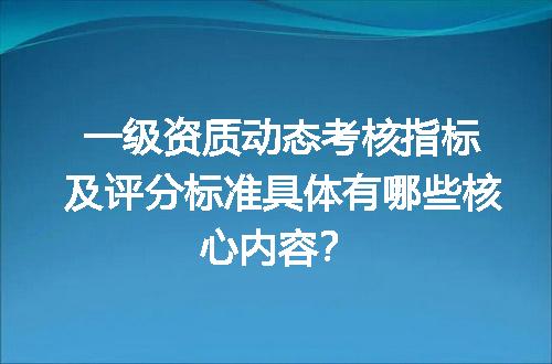 一级资质动态考核指标及评分标准具体有哪些核心内容？