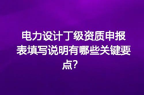 电力设计丁级资质申报表填写说明有哪些关键要点？