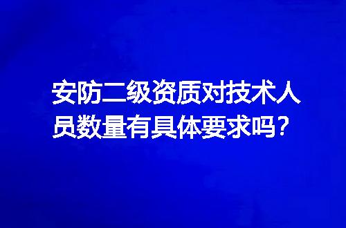 安防二级资质对技术人员数量有具体要求吗？
