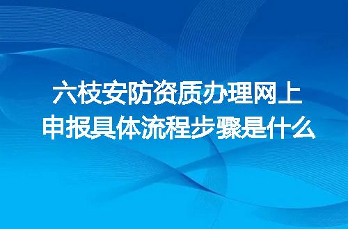 六枝安防资质办理网上申报具体流程步骤是什么