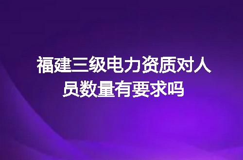 福建三级电力资质对人员数量有要求吗