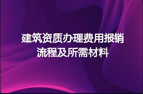 建筑资质办理费用报销流程及所需材料