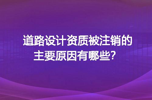 道路设计资质被注销的主要原因有哪些？