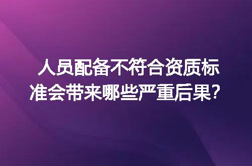 人员配备不符合资质标准会带来哪些严重后果？
