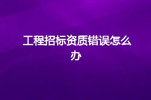 工程招标资质错误怎么办