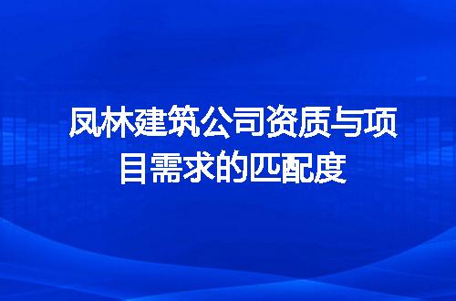 凤林建筑公司资质与项目需求的匹配度