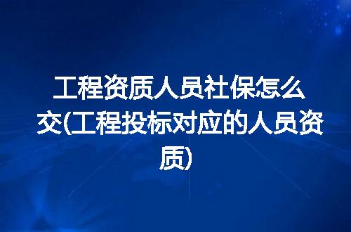 工程资质人员社保怎么交(工程投标对应的人员资质)