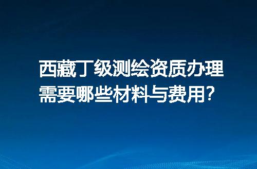 西藏丁级测绘资质办理需要哪些材料与费用？