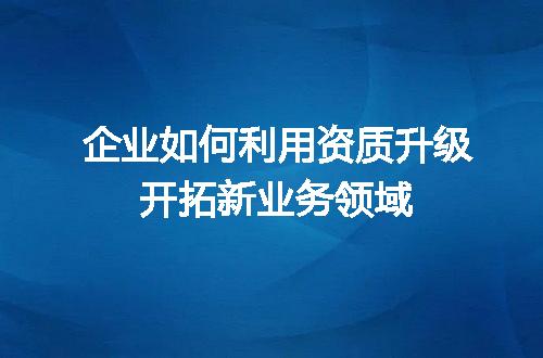 企业如何利用资质升级开拓新业务领域