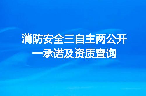 消防安全三自主两公开一承诺及资质查询