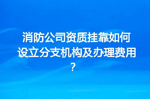 消防公司资质挂靠如何设立分支机构及办理费用？