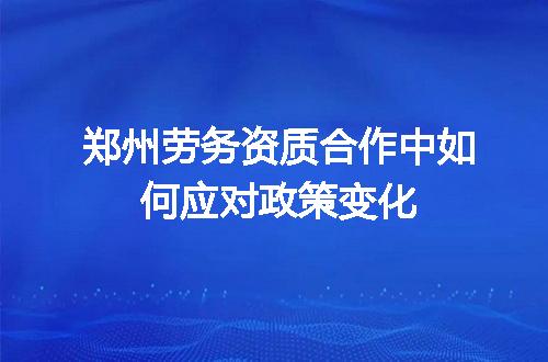 郑州劳务资质合作中如何应对政策变化