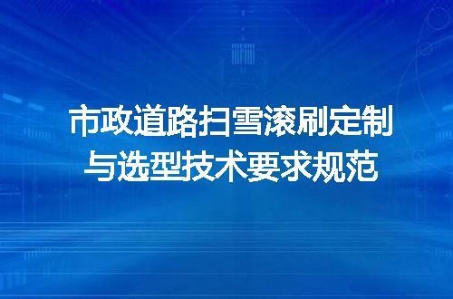 市政道路扫雪滚刷定制与选型技术要求规范