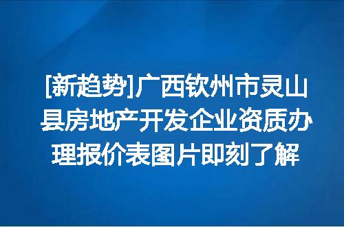 [新趋势]广西钦州市灵山县房地产开发企业资质办理报价表图片即刻了解