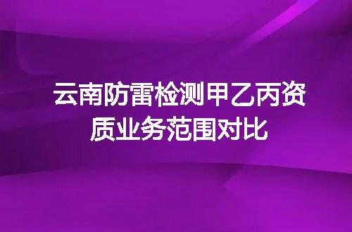 云南防雷检测甲乙丙资质业务范围对比